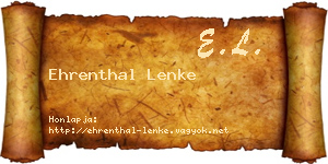 Ehrenthal Lenke névjegykártya